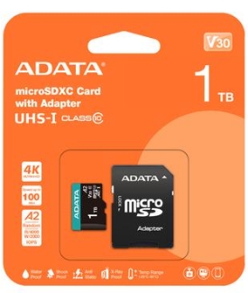Microsd Adata Premier Pro 1tb 100/85mb/s V30 A2 (ausdx1tui3v30sa2-ra1), Adata