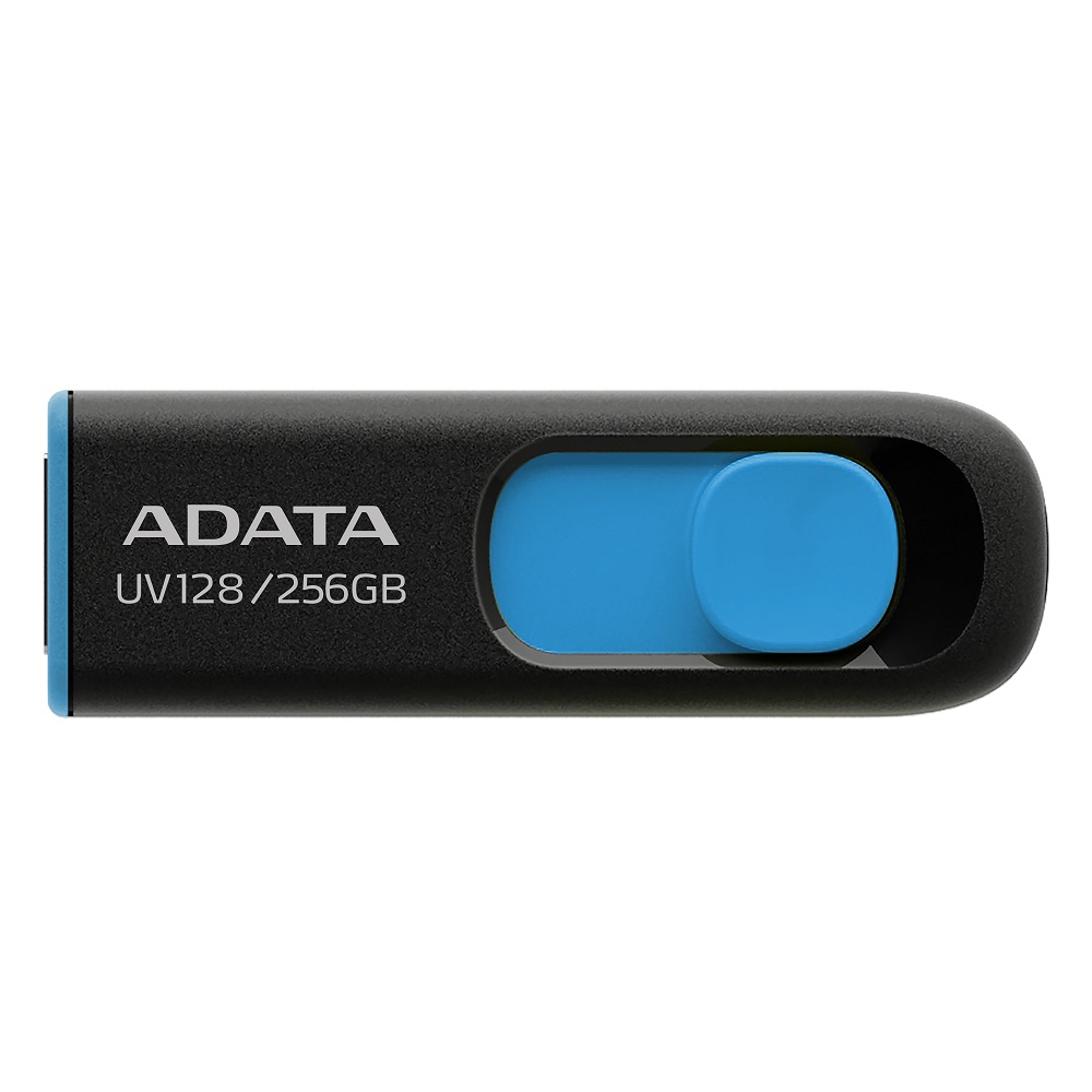 Memoria Flash Adata Uv128 256gb Usb 3.0 Negro/azul (auv128-256g-rbe), Adata