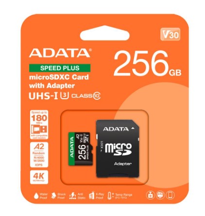 Memoria Microsdxc Adata 256gb U3 V30s Speed Plus (ud256gui3v30a2sp-ra1), Adata