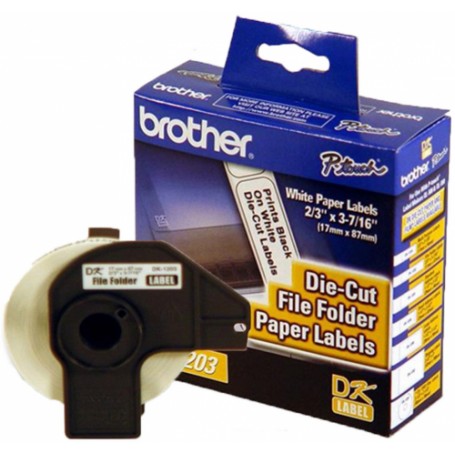 Rollo De Etiquetas Brother Dk1203 300pzas Pre-cortadas 17mm X 871mm Dk1203, Brother