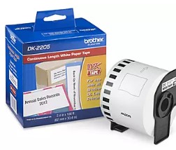 Rollo Etiquetas Brother Dk2210 Continua Negro / Blanco 29mm X 30.4m, Brother