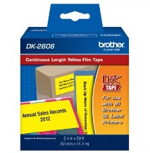 Rollo De Etiquetas Brother Amarillo De 62mm Ancho X 15.2 Mts Dk2606, Brother