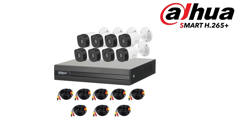 Kit Dahua De 8 Can 2 Mpx/wizsense/ia/ H.265+/ 8 Cam B1a21 2 Mpx, Dahua