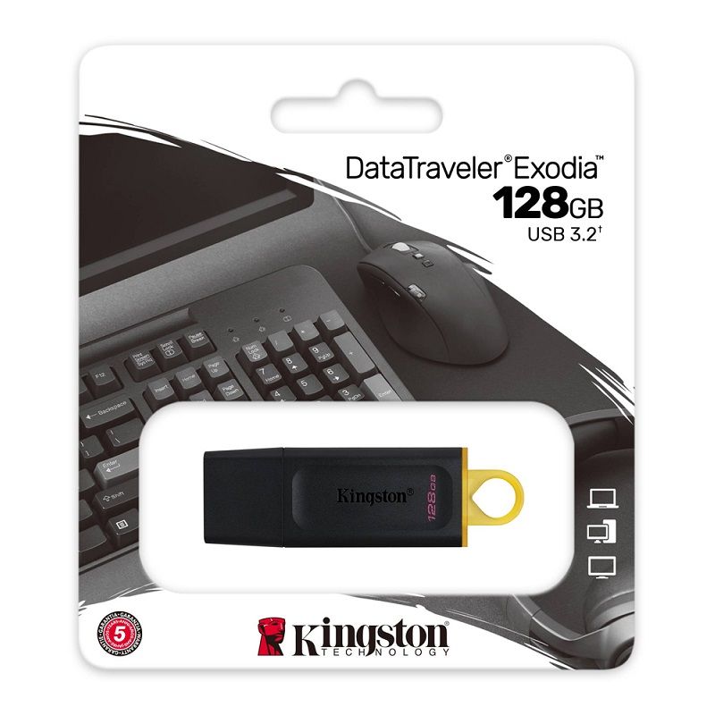 Memoria Flash Kingston Datatraveler Exodia, 128 Gb, Usb 3.2 Gen 1, Negro (dtx/128gb), Kingston