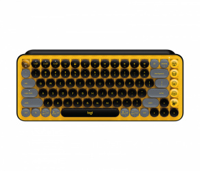 Teclado Logitech Pop Keys Mecanico Inalam Bt Blast Yellow (920-010713), Logitech