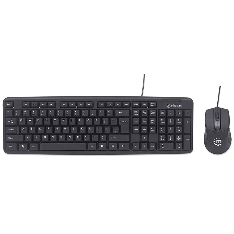 Kit Teclado Y Mouse Manhattan Alambrico Usb 178464, Manhattan