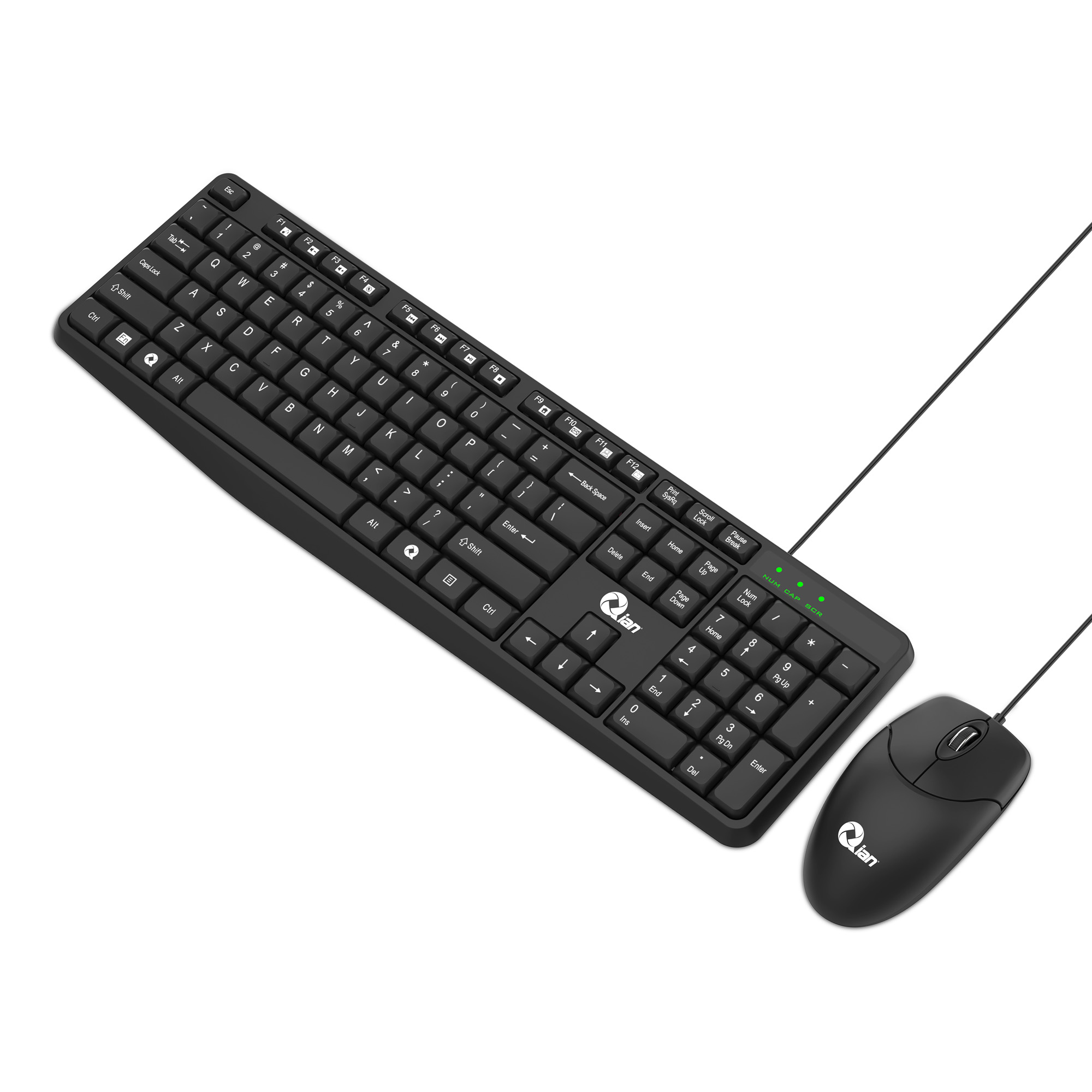 Kit De Teclado Y Mouse Qian Qkx-20603- Alambrico/multimedia, Qian