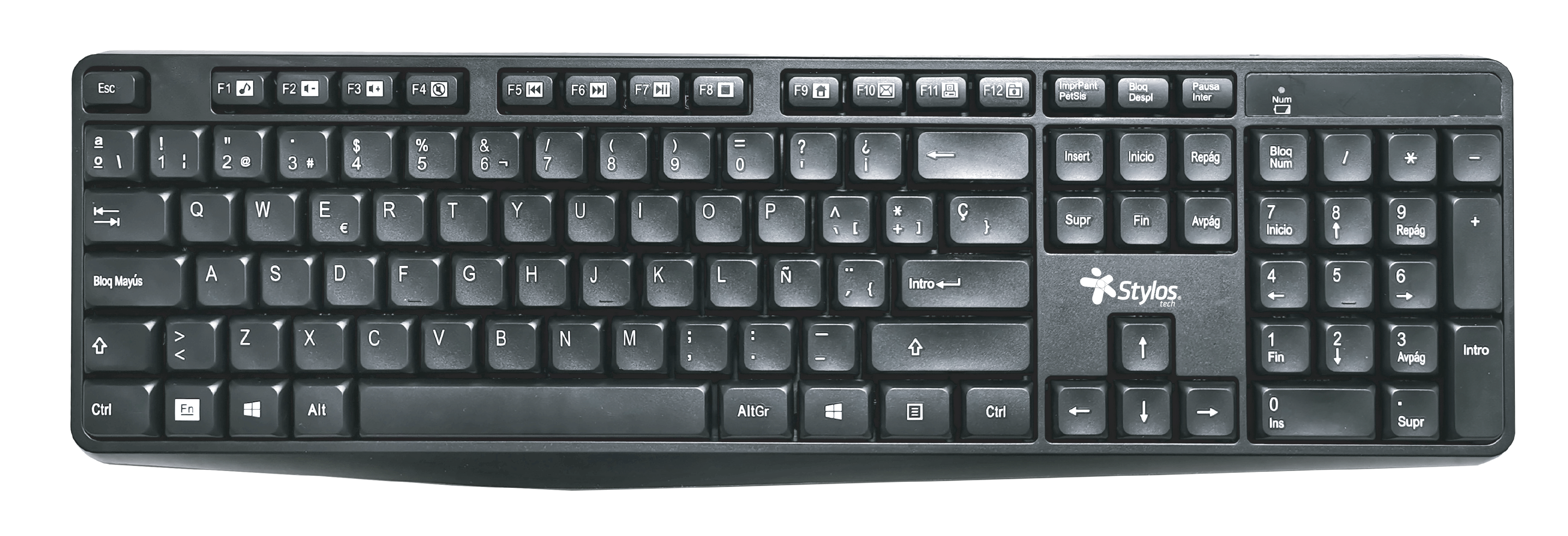Teclado Stylos InalÁmbrico 105 Teclas, Usb Nano, EspaÑol (stptec4b), Stylos